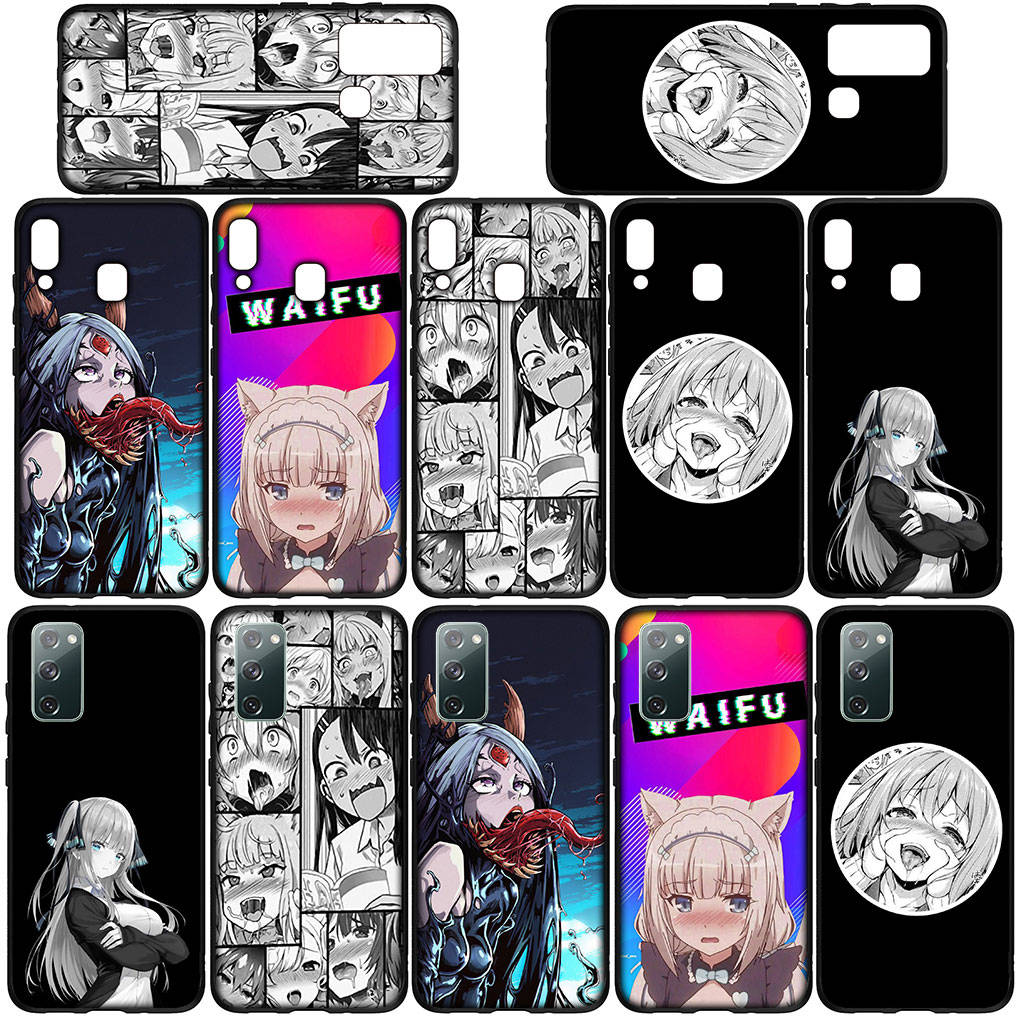 Чехол для Samsung Galaxy S25 S24 S23 iPhone 16 15 Xiaomi Redmi Note 14 13 12 16E 11 Pro OPPO Moto Huawei Ahegao Hentai Manga Harajuku Anime Girl Cover