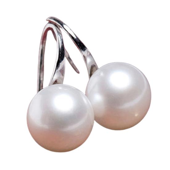 Women Imitation Pearls Ball Hook Earrings Eardrops Bridal Wedding Party Jewelry MIT