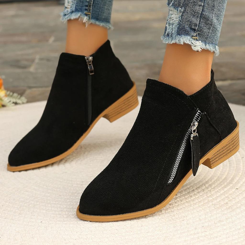 Fashion Women Ankle Boots 2024 New Square Heel Platform Boots Women Sexy High Heels Shoes Winter Casual Fashion Boots Botas De Mujer