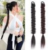 Synthetic 16Inch Braided Ponytail Hair Extensions Black Brown Ponytail Hair High Temperature Fiber For Women Daily Wear