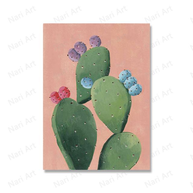 Растение кактус монстера настенная живопись на холсте абстрактные растения плакаты на скандинавскую тему и печатные изображения кошек