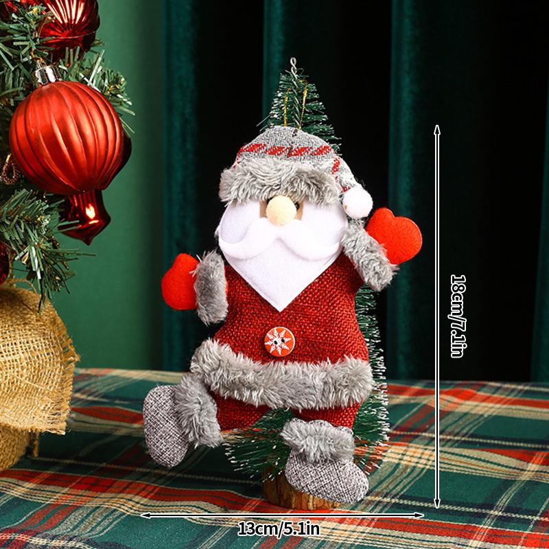 Navidad Christmas Decoration Plaid Christmas Pendant Christmas Tree Pendant Bead Leg Pendant Xmas Tree Decor Figurine Ornament