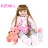 BZDOLL 60 CM Soft Silicone Reborn Doll For Girl Long Hair Princess Toddler Babies Toys Boneca Birthday Christmas Gift Brinquedos
