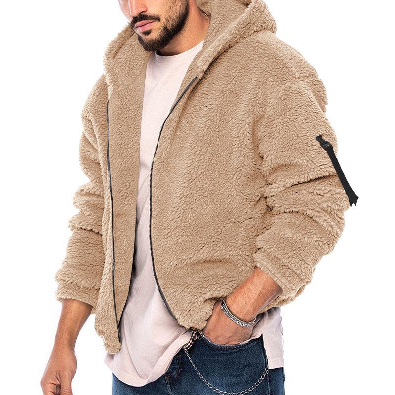 2023 Men's Double-Sided Arctic Fleece Hooded Zip-Up Winter Jacket