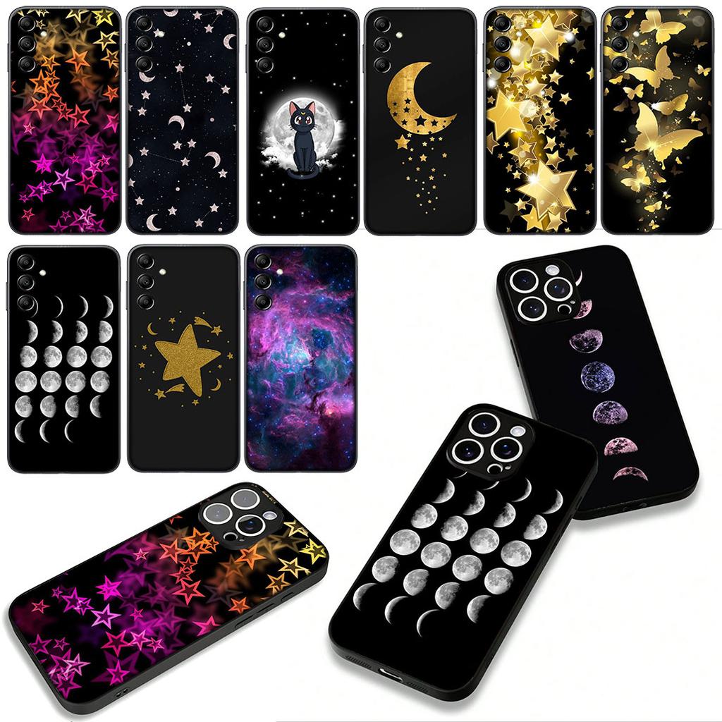 Phone Cover Moon Sun And Stars sky Casing for Samsung Galaxy S25 S24 S22 S23 FE Ultra Plus A56 A05 A06 A15 A16 A55 S7 Edge Case
