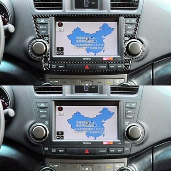 Для Toyota Highlander Накладка на систему навигации интерьера из углеродного волокна 1 шт.