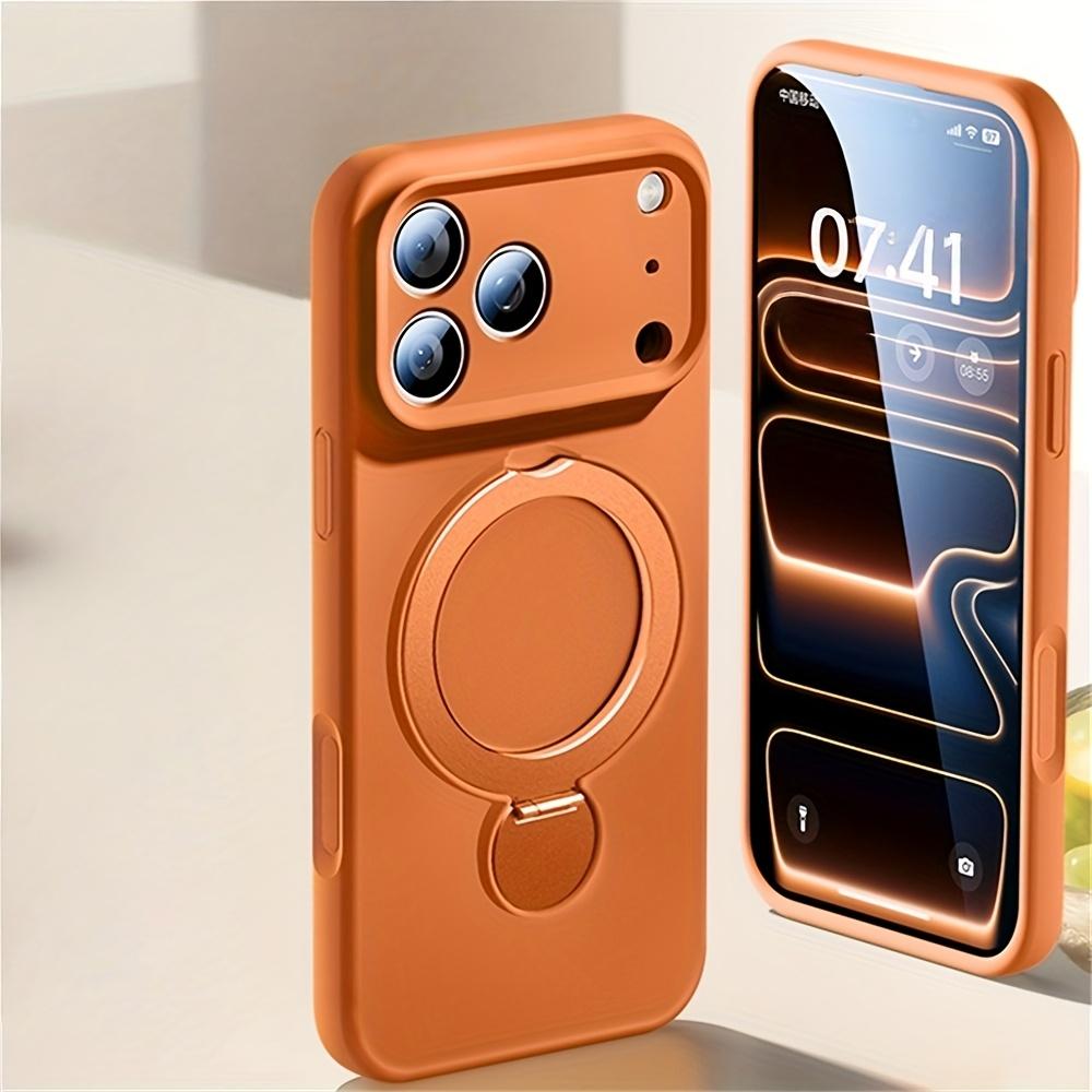 Чехлы для телефона с магнитной кольцевой подставкой, вращающейся на 360°, складывающейся, для iPhone 17 Pro Max Air 15 13 14 16 Pro Max, для Magsafe, чехол из жидкого силикона