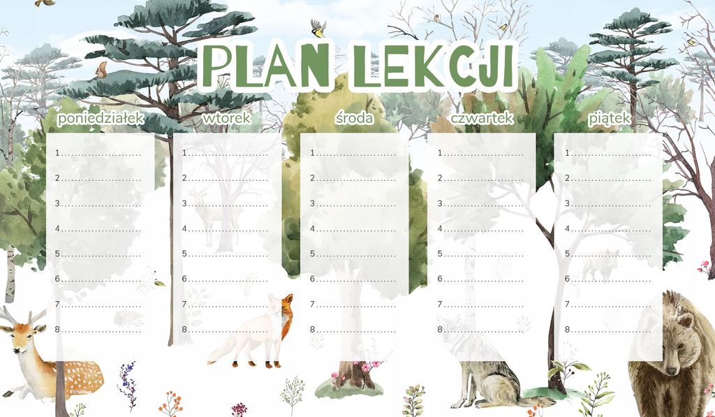 Plan lekcji na lodówkę magnetyczny 30x17,5cm