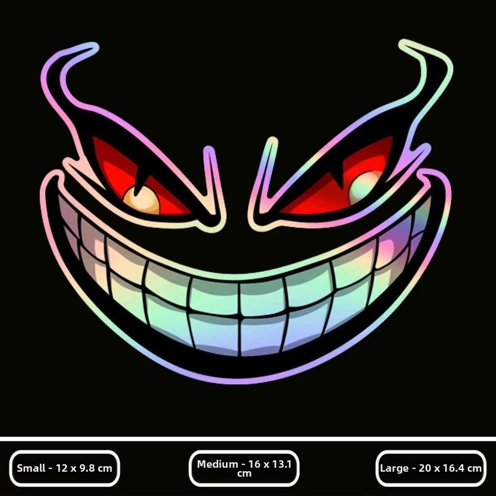 1PC Cool Car Fierce Red Eyes Sticker Reflective Motorcycle Sticker for Cars,Motorcycles,Helmet Etc