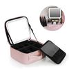 Дорожная косметичка с зеркалом с подсветкой, 3-цветная подсветка, регулируемый перезаряжаемый косметический кейс-поезд