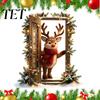 Festive Room Decorations Christmas 3D Reindeer Wall Sticker, Self?Adhesive Winter Snow Scene Illusion Art Mural, Removable Holiday Decor for