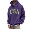 Men's Loose Printed Hooded Sweatshirt Men's Casual Fashion Sports Raglan Sleeves Pullover Sweatshirt