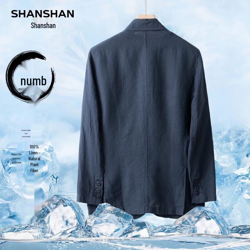 Shanshan Мужской легкий пиджак из 100% льна