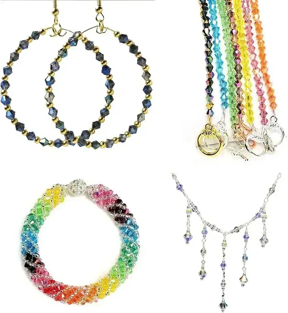 100 шт 4 мм стеклянные бусины в форме биконуса граненые хрустальные бусины для изготовления ювелирных изделий своими руками браслет ожерелье серьги бисер