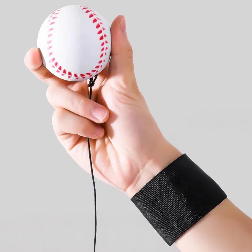 Wrist Return Ball Rubber Sport Ball with Strap and String Rebound Bouncy Balls Toy for Teens Adults Wrist Exercise or Play 6