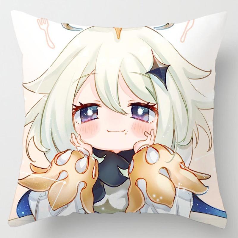 Мультяшная наволочка Genshin Impact Мягкая полиэстеровая наволочка из персиковой кожи для домашнего декора