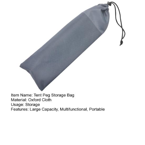 Сумка для хранения колышков для палатки для кемпинга на открытом воздухе, большой вместимости, многофункциональная, из мягкой ткани Оксфорд, продуктовая сумка, портативная для веревки от ветра, палатки