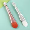 Soft Mask Brush Double Head Silicone Soft Bristle Brush Dual-use Electroplate Facial Mask Cleaning Brush Facial Beauty Tool