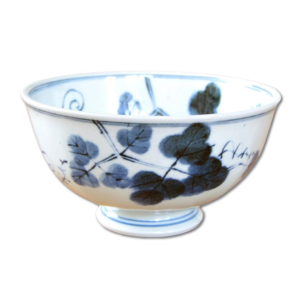 Миска для лапши Light Noodle Bowl Arita Hasami Indigo Dyed Ivy Многоцелевая миска, Легкая, Керамика, Стильная, Миска, Миска, Столовые приборы, Миска, Изделия, Изделия, Живопись,