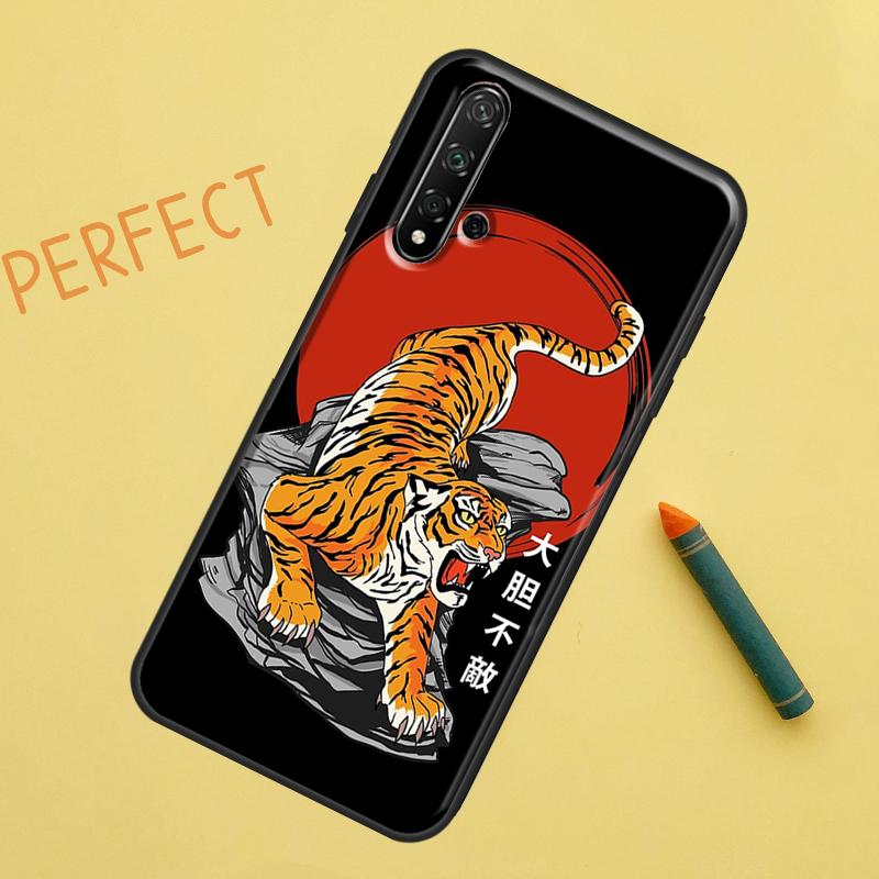 Тигр Красное Солнце Японское Искусство Для Huawei Nova 5T 9 10 SE 7i 8i 11i 12i Y60 Y61 Y70 Y72 Y73 Y90 Y91 P20 P30 P40 Lite Чехол