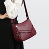 Women's Shoulder Bag Soft Leather Mother's Bag Multi-Layer Large Capacity Crossbody Bag Small Square Bag Mobile Phone Bag