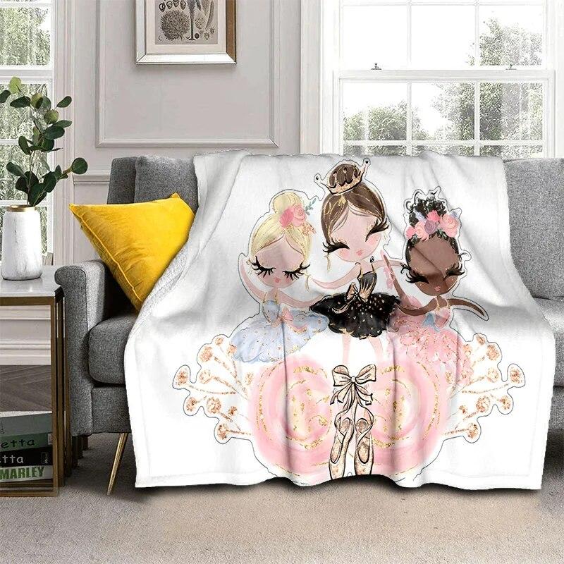 Милое 3D одеяло с изображением балета для девочек, балерины, феи, лебедя, единорога, мультяшное 3D одеяло, мягкое одеяло для дома, спальни, кровати, дивана, пикника, путешествий, детей