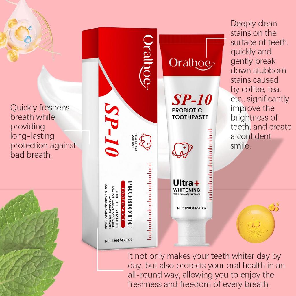 Oralhoe Probiotic Toothpaste Gently Cleans and Cares for Your Teeth To Reduce Stains for Long-lasting Oral Care.