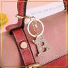 [Moerstar] bag charm initial charm key ring accessories ladies English keepsake key chain initial Sparkling men's Fashionable Elaboration