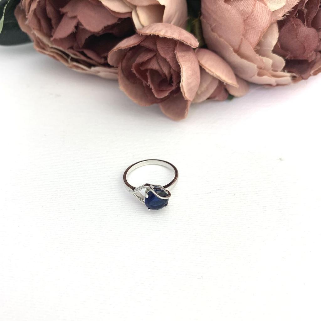 Серебряное кольцо с сапфиром nano 1.438ct (2090519) 2.91 гр. 925 пробы