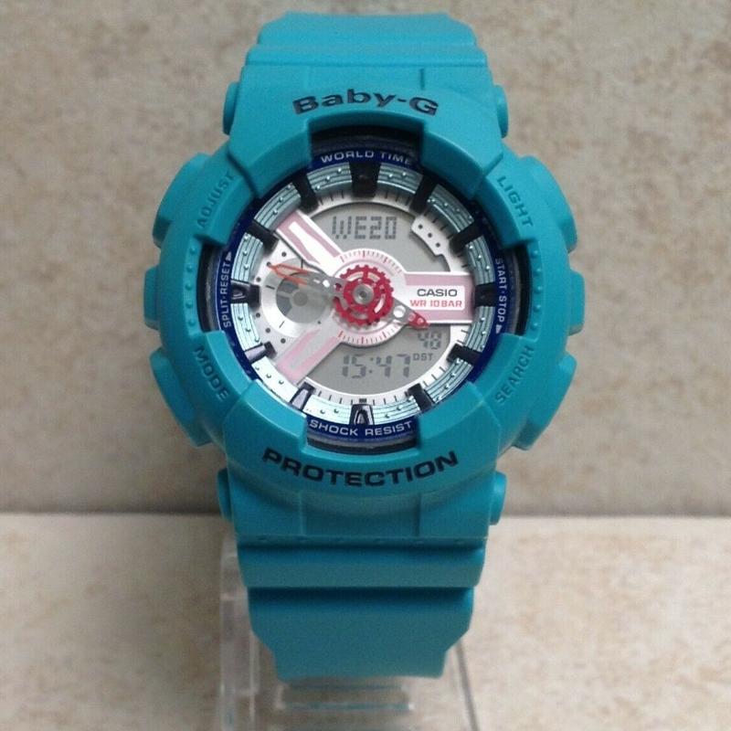 Casio BABY-G Серия Тематические Цифровые Двойная Линия Макарон Контрастная Цветовая Схема Спортивные Часы Кварцевый Механизм Ремешок из Смолы Японские и BA-110SN-3A