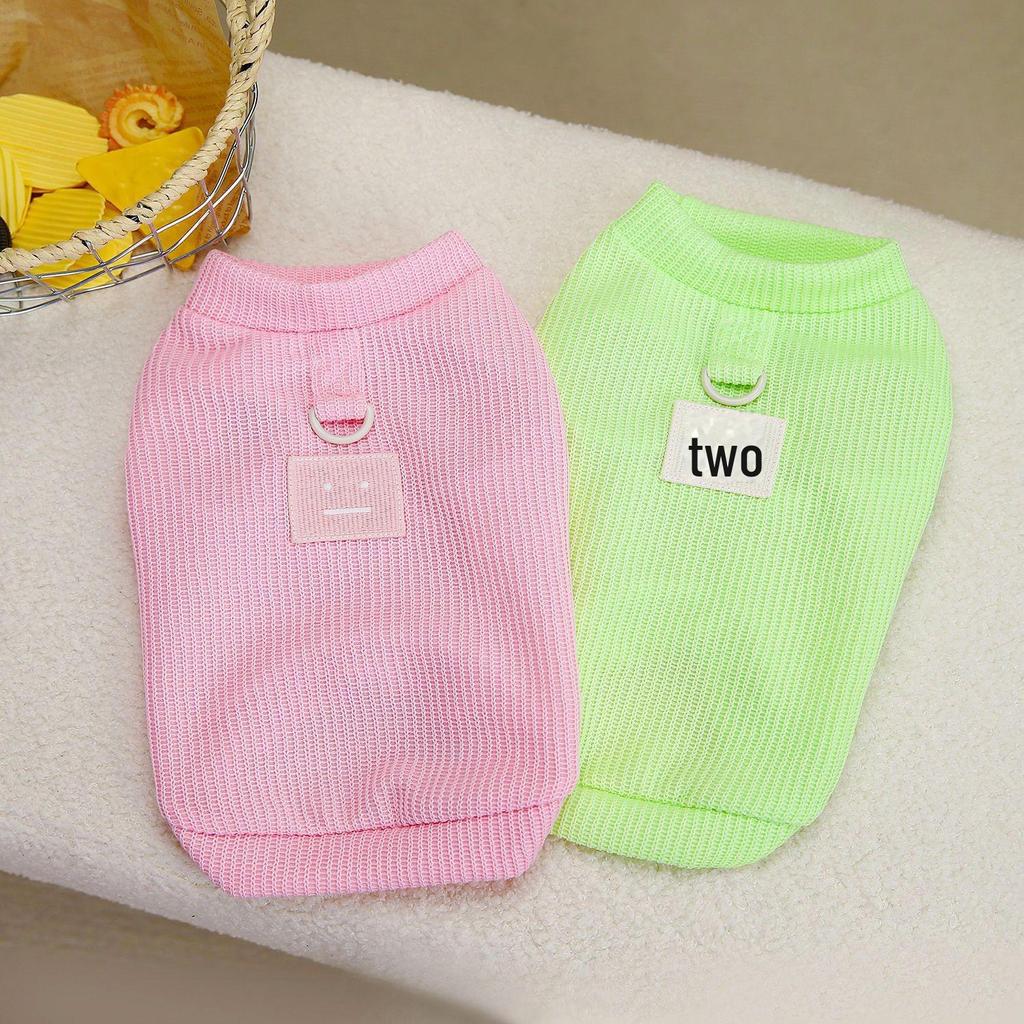 Футболка с изображением смайлика бишона Тедди и подтяжками на весну и осень