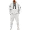 Winter Loose Men's Workwear Outdoor Commuting Casual Plus Velvet Warm Sweatshirt and Sweatpants Set