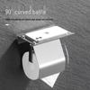Punch-Free Stainless Steel Bathroom Tissue Holder with Phone Shelf