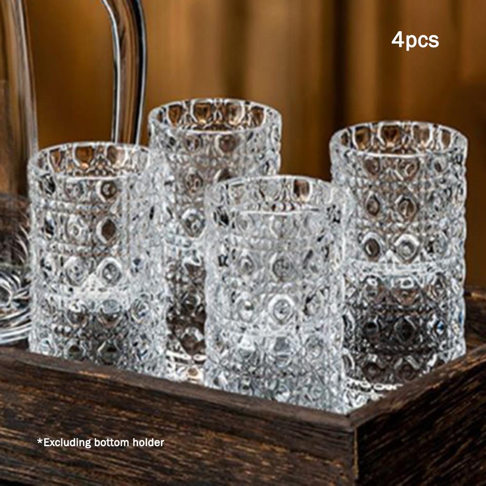 2/4 шт., Японский классический маленький винный бокал, Стакан для шотов из стекла с алмазной текстурой, Бытовой маленький бокал для ликера, Бокал для саке