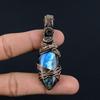 Labradorite Pendant, Handmade Gemstone 999 Copper Wire Wrapped Pendant Antique Jewelry, For Gift Silver Jewelry