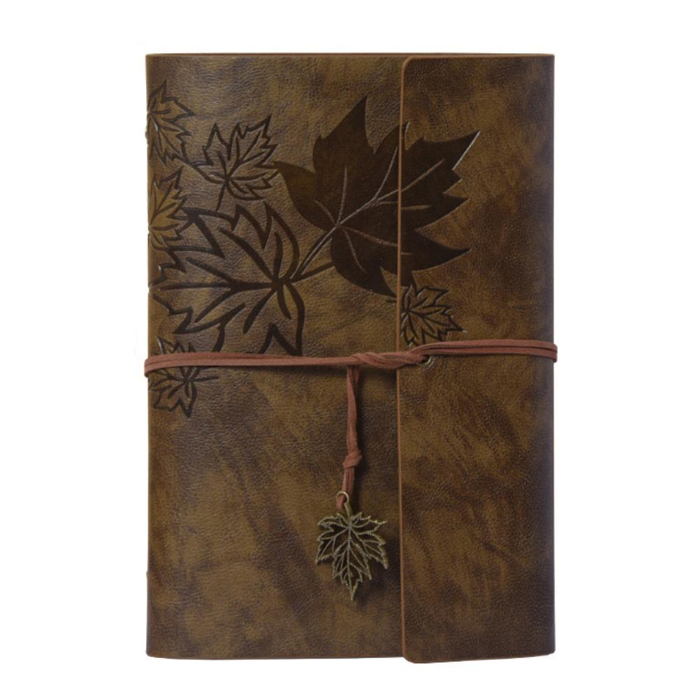 A7/A6/A5 Travelers Vintage Notebook Kraft Paper Blank Spiral Notebook PU Leather Notepad Retro Notebook Stationery