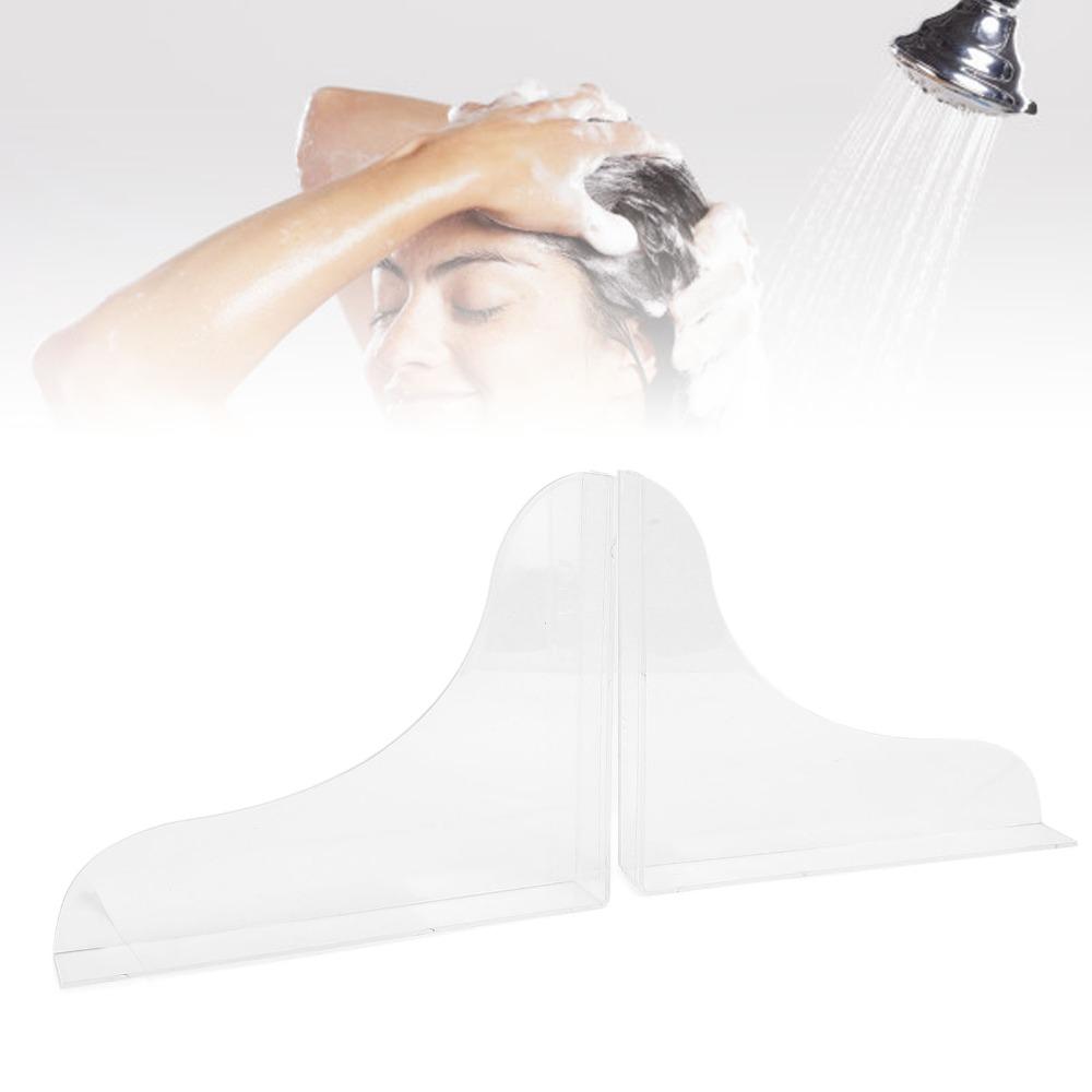 2pcs Acrylic Shower Splash Guard Clear Transparent Bathtub Water Blocker  For Bathroom Use