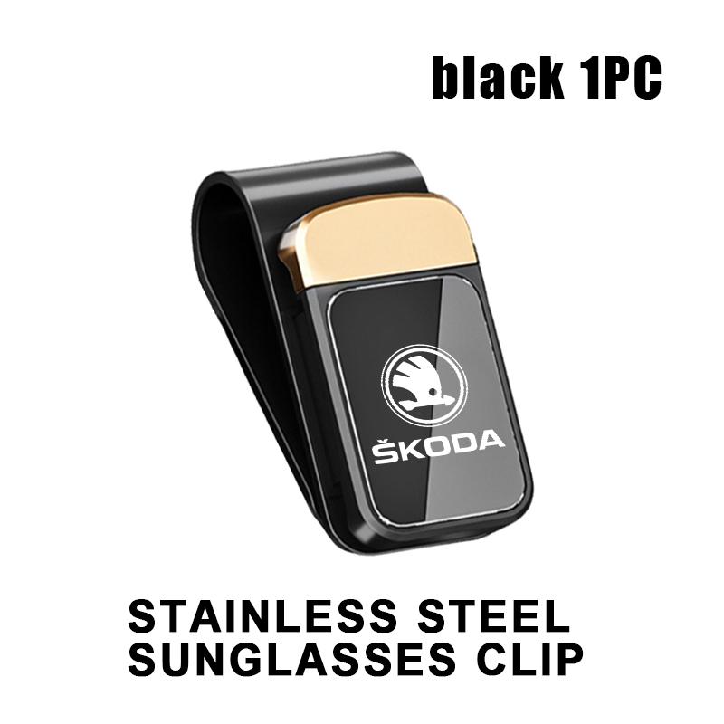 LOLL4 For Skoda Car Sun Visor Glasses Holder Auto Eyeglasses Storage Box Storage Tools Rapid Octavia Derivative Enyaq-iV VisionS Yeti