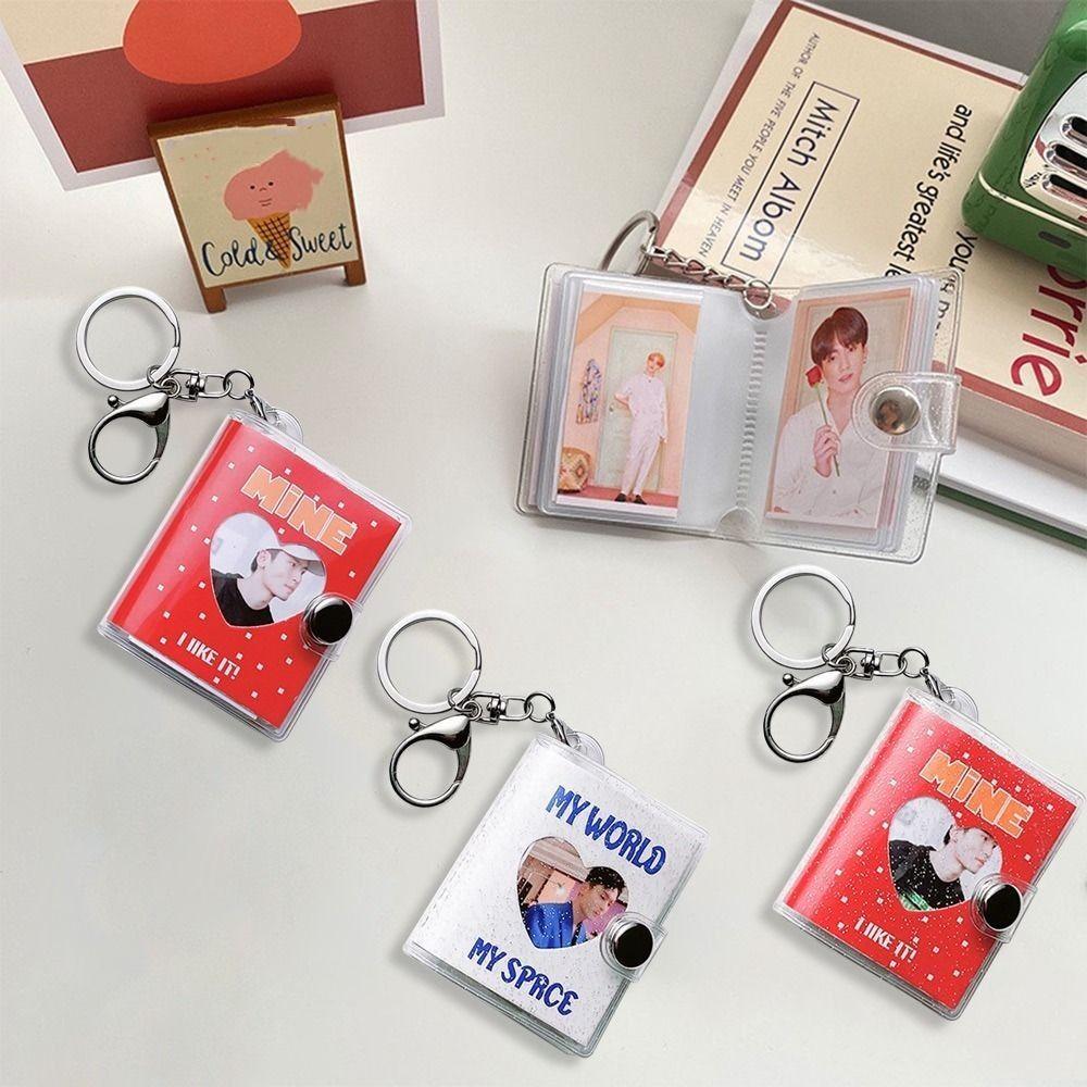 Portable 2 Inch Mini Photo Albums 20 Pockets Love Heart Photos Holder PVC Hollow Name Card Book