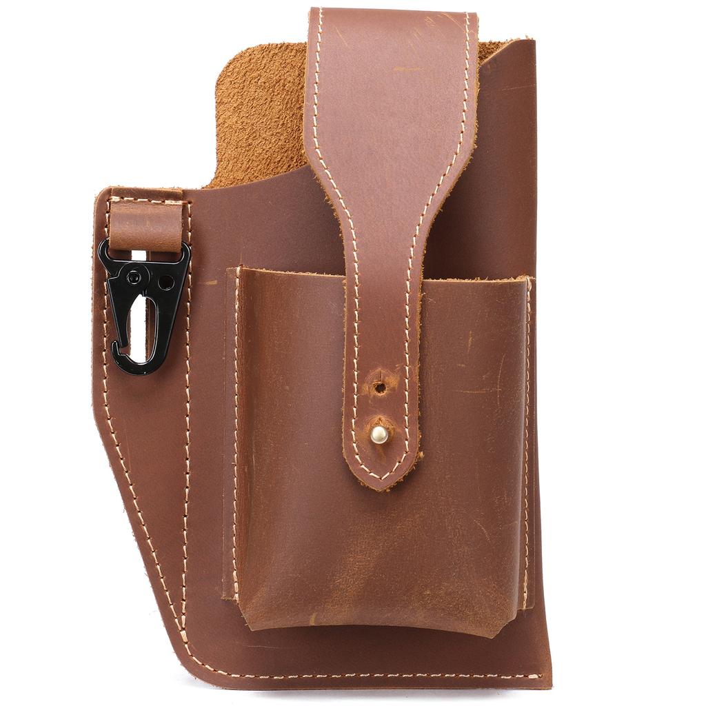 MVA Leather Phone Holster for Men Belt Loop Multitool Sheath with Key Holder Tactica Waist Bag with Phone Holsters 9064