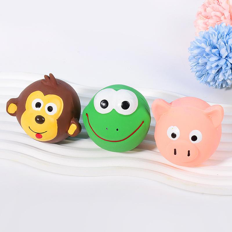 Игрушка для питомца Латексная обезьянья голова с пищалкой Лягушка Игрушка для щенка Снимающая стресс и расслабляющая Игрушка для собаки