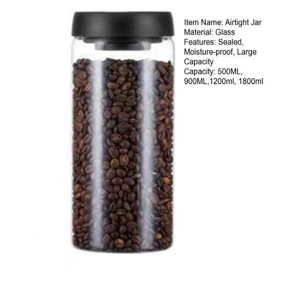 Airtight Container Transparent Home Supplies Cylindrical Airtight Coffee Bean Storage Container Practical Fresh-keeping Eco-friendly
