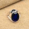 Ювелирное кольцо ручной работы с синим сапфиром из стерлингового серебра 925 пробы для нее