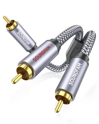 Аудиокабель RCA SOUNDFAM RCA Y-разветвитель 1RCA на 2RCA RCA аудиокабель двунаправленный RCA Y-адаптер для сабвуфера домашнего кинотеатра AV-ресивера усилителя серый