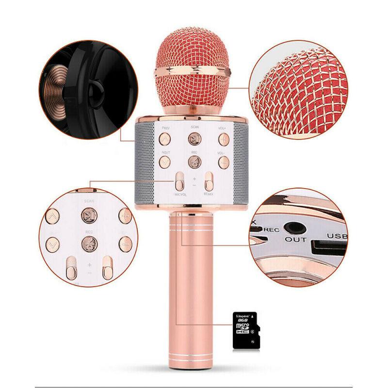 Ws858 Mobile  Phone  Microphone Wireless Bluetooth-compatible Microphone Speaker 800mah Ktv Player