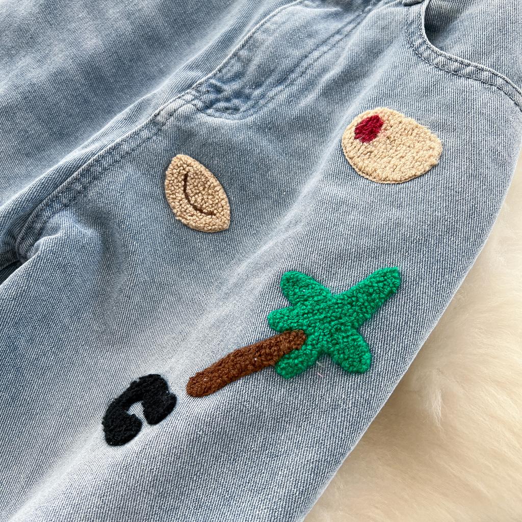 Женские модные вышитые прямые джинсы с высокой талией, повседневные джинсы полной длины с карманом