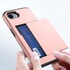 For iPhone 16e Case TPU+PC Dual Layer Armor Phone Cover with Sliding Card Slot