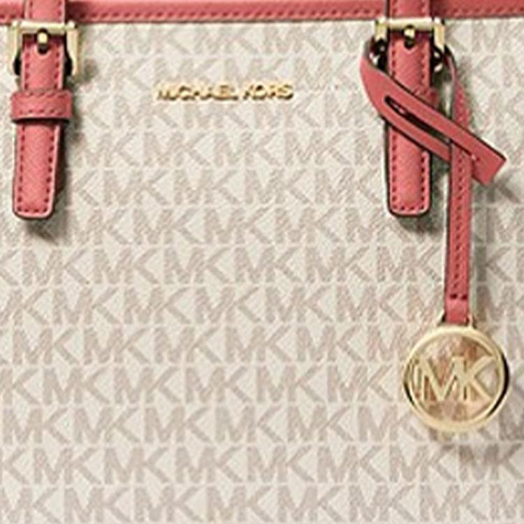 Michael Kors Классическая сумка-тоут на молнии с монограммой Женская сумка-тоут Ванильно-белый 35T9GTVT0B-TEA-ROSE-MLT