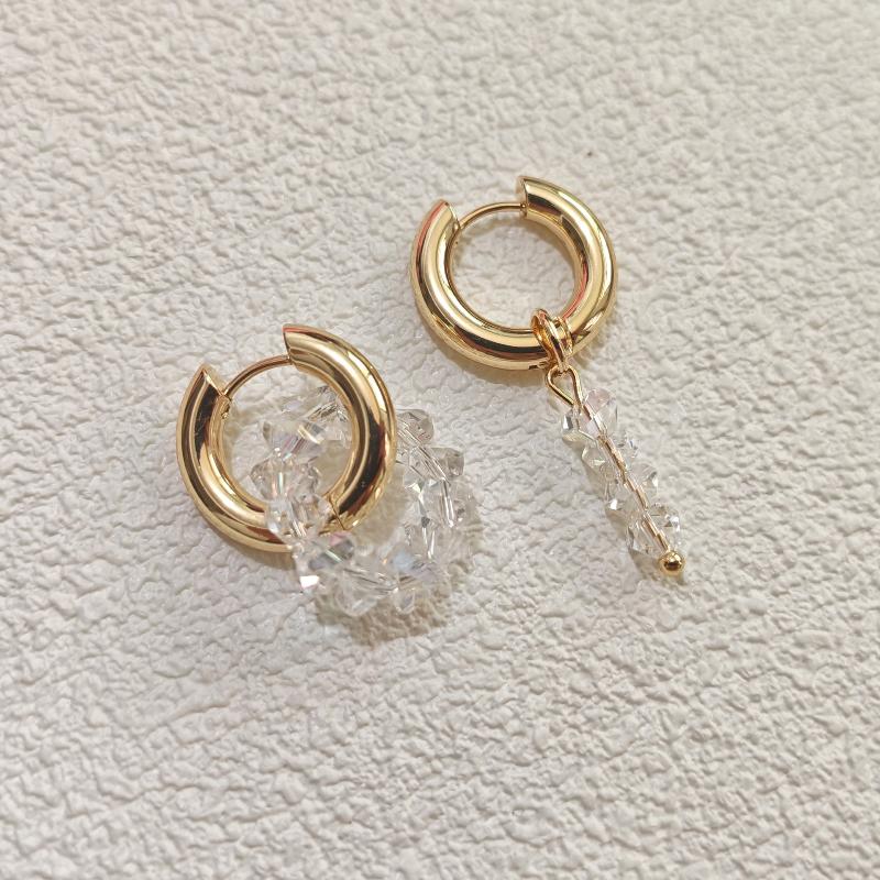 Модные асимметричные серьги-подвески в виде сердца и звезды для женщин, простые геометрические круглые серьги-кольца, ювелирные аксессуары, подарок