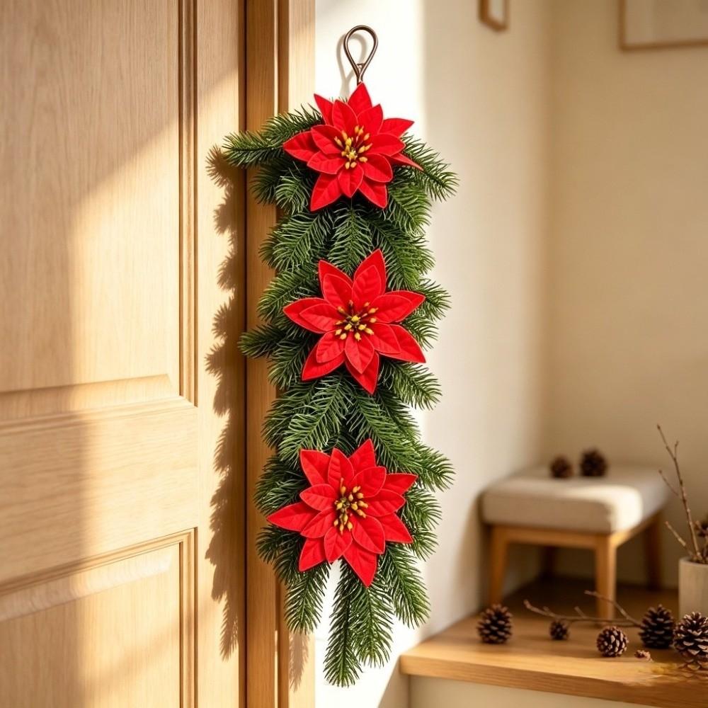 Realistic Artificial Christmas Wreath Lifelike Christmas Wreath Ornaments Home Decor